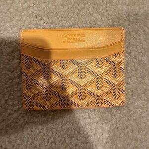 Goyard Orange Chevron-Print Card Holder